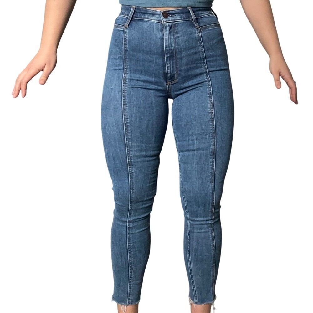 Abercrombie & Fitch Ultra High Rise Super Skinny‎ Ankle Jeans Front Seam 27 4L
